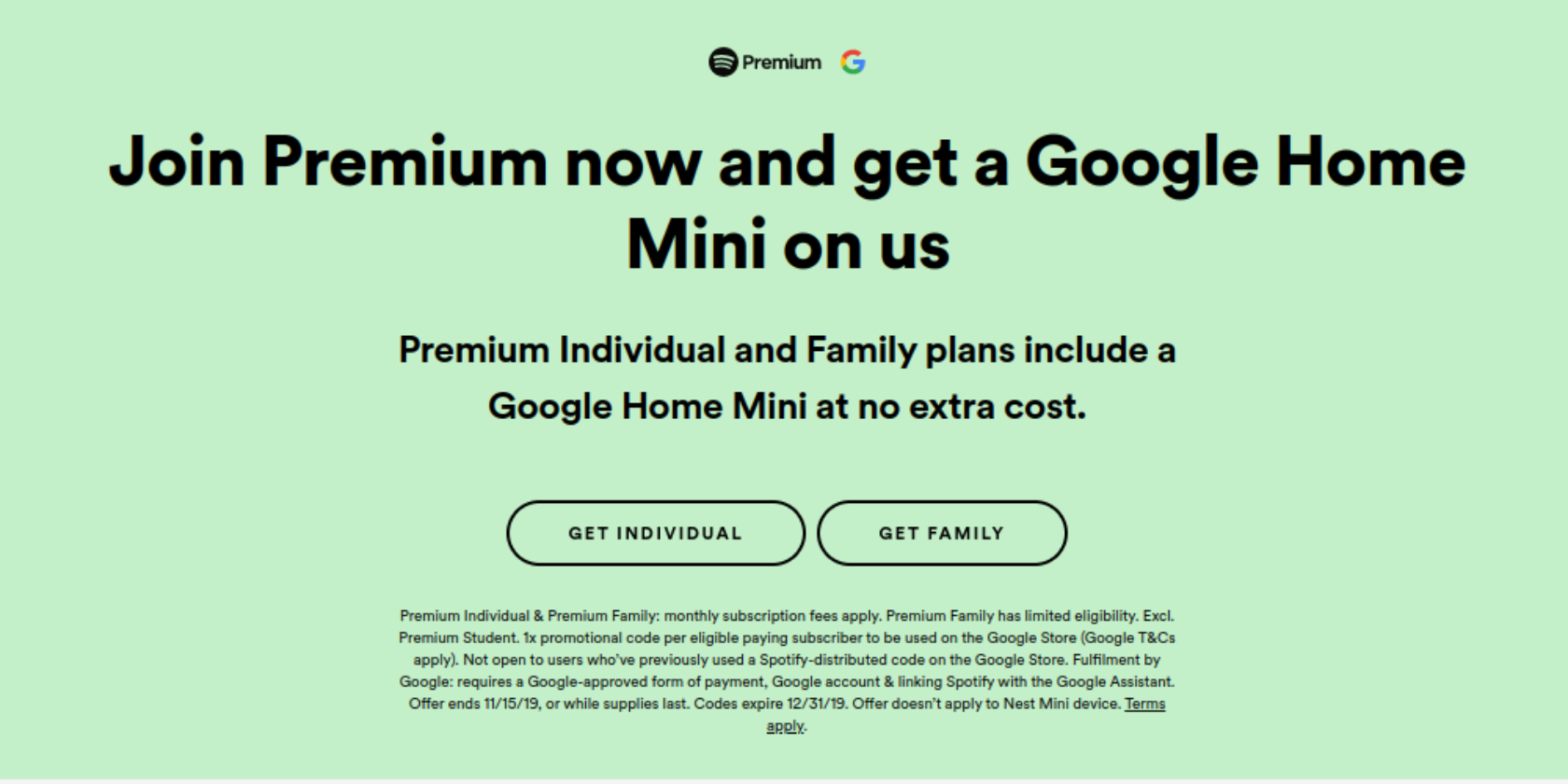 Spotify Premium Giving Away Free Google Home